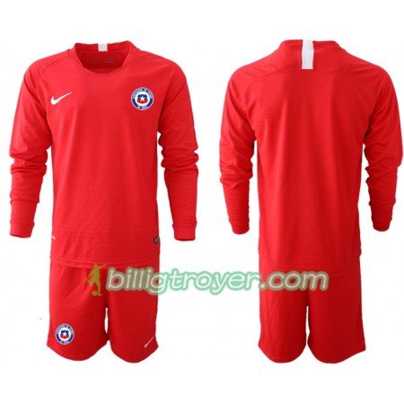 Billige Fotballdrakter Chile Barn Hjemmedraktsett 2018/19 Langermet